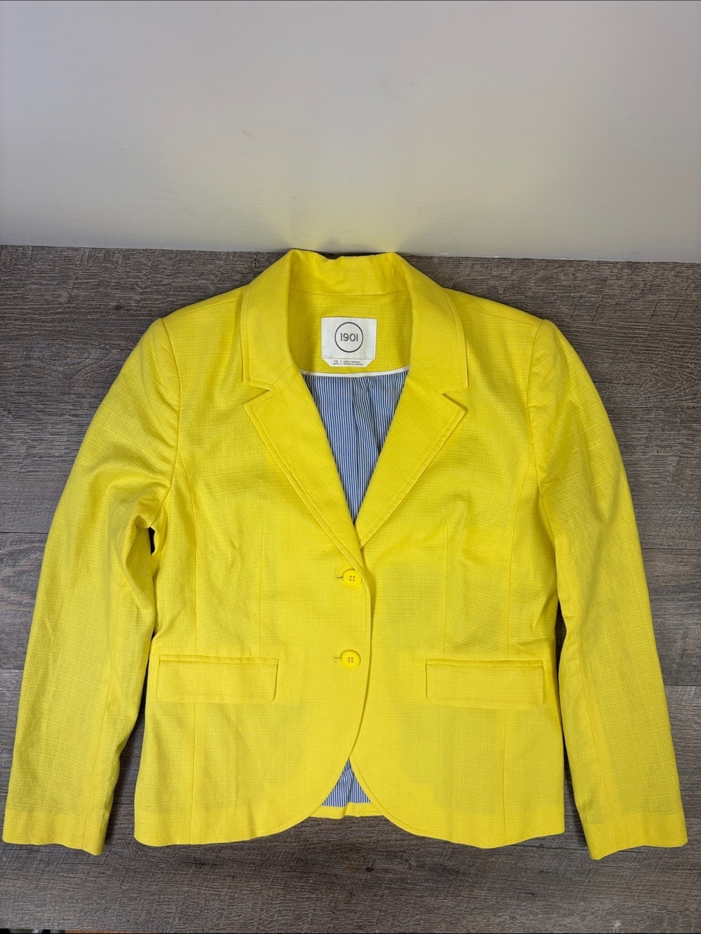 1901 Petite Bright Yellow Tailored Blazer Jacket Size 10P
